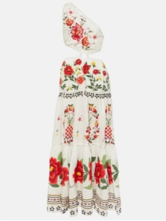 Farm Rio Embroidered Carmina Floral Maxi Dress - Picture 5 of 16